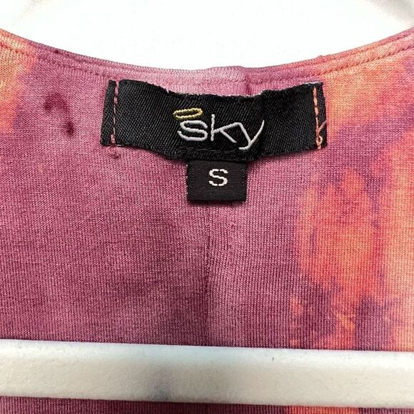 Sky Women’s Small Eliska Fire Striped Mini Dress 3/4 Sleeve Deep Cut USA - Picture 11 of 13